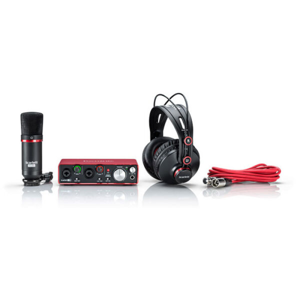 کارت صدا و پکیج استودیو فوکوسرایت Focusrite Scarlett 2i2 Studio Bundle G2