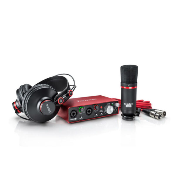 کارت صدا و پکیج استودیو فوکوسرایت Focusrite Scarlett 2i2 Studio Bundle G2