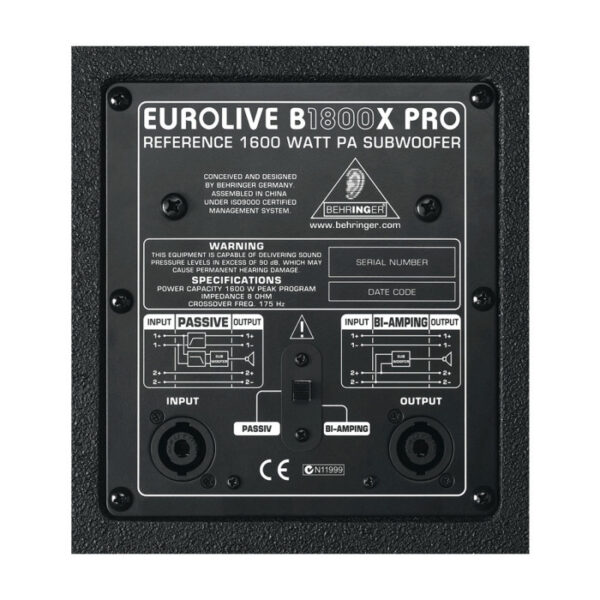 ساب ووفر پسیو بهرینگر Behringer EUROLIVE B1800X PRO