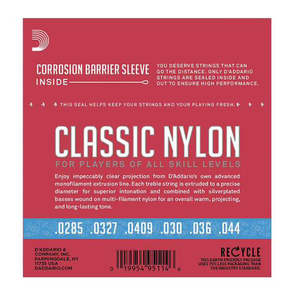 سیم گیتار کلاسیک داداریو D'Addario EJ27H Student Nylon Hard Tension